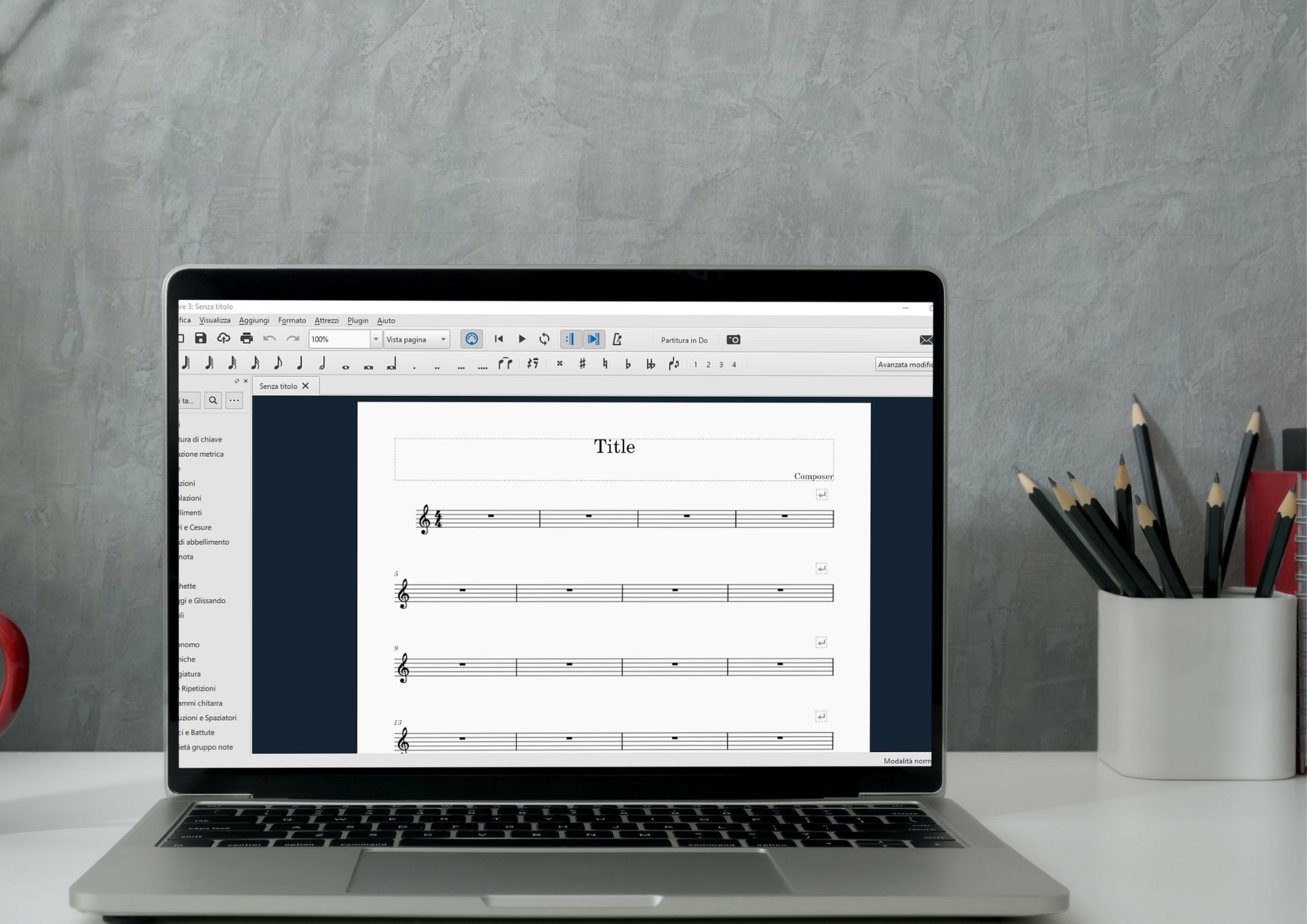 Come si scrive lo spartito musicale?